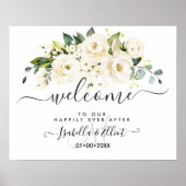 PixDezines Alabasterエレガントバラへようこそ ポスター (正面)