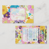 PixDezines alegreトロピカルフラワー/DIYカラー 名刺 (正面/裏面)