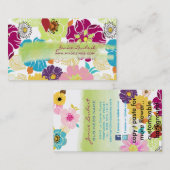 PixDezines alegreトロピカルフラワー/DIYカラー 名刺 (正面/裏面)