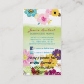 PixDezines alegreトロピカルフラワー/DIYカラー 名刺 (裏面)