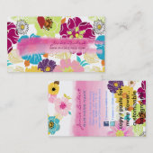 PixDezines alegreトロピカルフラワー/DIYカラー 名刺 (正面/裏面)