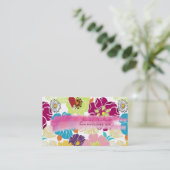 PixDezines alegreトロピカルフラワー/DIYカラー 名刺 (スタンド正面)