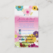 PixDezines alegreトロピカルフラワー/DIYカラー 名刺 (裏面)
