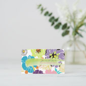 PixDezines alegreトロピカルフラワー/DIYカラー 名刺 (スタンド正面)