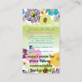 PixDezines alegreトロピカルフラワー/DIYカラー 名刺 (裏面)