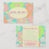 PixDezines Alegreレトロフローラ、パステル/DIYカラー!! 名刺 (正面/裏面)