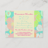 PixDezines Alegreレトロフローラ、パステル/DIYカラー!! 名刺 (裏面)