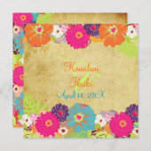 PixDezines alegreレトロフローラ 招待状 (正面/裏面)