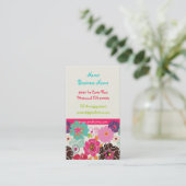 PixDezines Alegreレトロ花模様プロファイルカード 名刺 (スタンド正面)