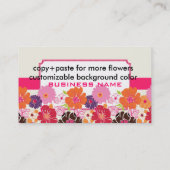PixDezines Alegreレトロ花模様プロファイルカード 名刺 (裏面)