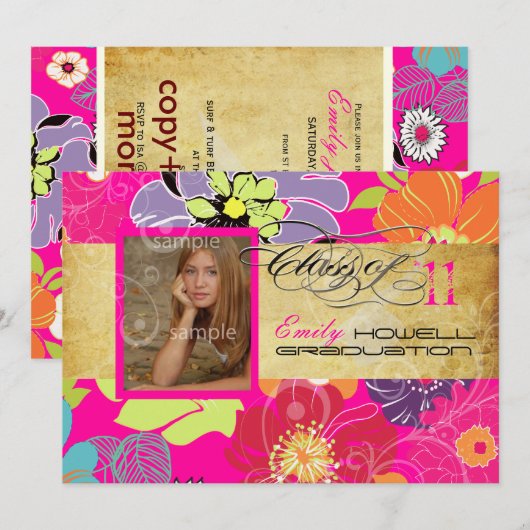 PixDezines Alegre 2011卒業式 招待状 (正面/裏面)