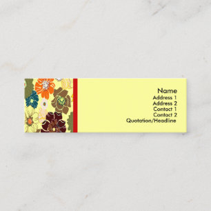PixDezines alegre retro foral、DIY背景 スキニー名刺