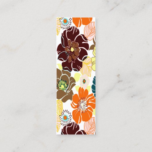 PixDezines alegre retro foral、DIY背景 スキニー名刺 (裏面)