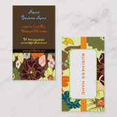 PixDezines alegre retro foral、DIY背景 名刺 (正面/裏面)