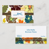 PixDezines alegre retro foral、DIY背景 名刺 (正面/裏面)
