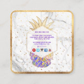 PixDezines ALOHA パイナップル/フェイクゴールド/大理石 スクエア名刺 (裏面)