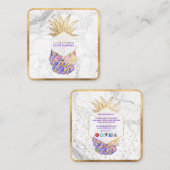 PixDezines ALOHA パイナップル/フェイクゴールド/大理石 スクエア名刺 (正面/裏面)
