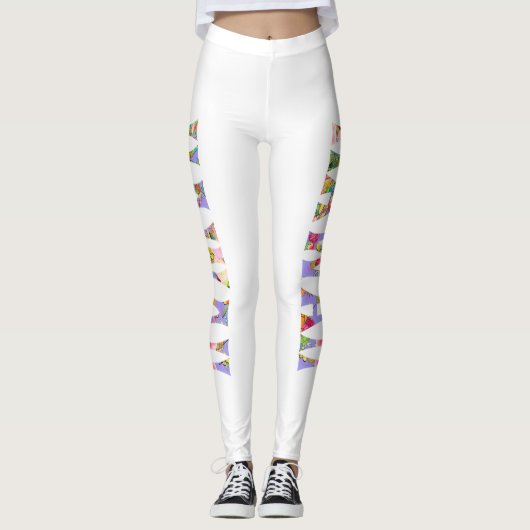 PixDezines ALOHA HAWAII/DIY背景色 レギンス (正面)