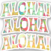 PixDezines Aloha, Mint, Coral+ゴールデンイエロー シール (正面)