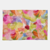 PixDezines Aloha 'Okika Water color夏のフローラ キッチンタオル (横)
