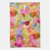 PixDezines Aloha 'Okika Water color夏のフローラ キッチンタオル (縦)