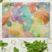 PixDezines Aloha 'Okika Water color夏のフローラ キッチンタオル (折り畳み)