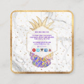 PixDezines ALOHA PINEAPPLE/フェイク金ゴールド/MARBLE スクエア名刺 (裏面)