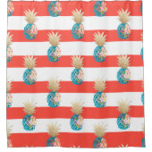 PixDezines Aloha Pineapple/DIY背景 シャワーカーテン (正面)