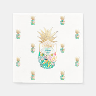 PixDezines Aloha Pineapple/DIY背景 スタンダードカクテルナプキン