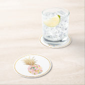 PixDezines Aloha Pineapple/DIY背景 ラウンドペーパーコースター (インサイチュ)