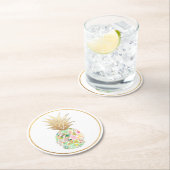 PixDezines Aloha Pineapple/DIY背景 ラウンドペーパーコースター (インサイチュ)