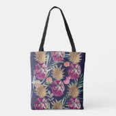 PixDezines Aloha Pineapple+Palm Fronds水彩 トートバッグ (裏面)