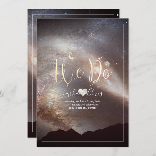 PixDezines Andromen Milky Way/NASA宇宙 招待状 (正面/裏面)