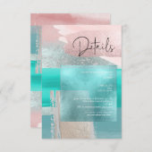 PixDezines Aqua+バラ金ゴールドアモダンート詳細カード 出欠カード (正面/裏面)