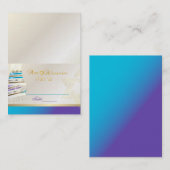 ✡ PixDezines Aqua/Purple Tallit B'nai(ユダヤ教の)バル・ミツバ プレイスカード (正面/裏面)