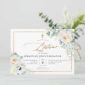 PixDezines AquarelaPeonias Euclipto Batismo 招待状 (スタンド正面)