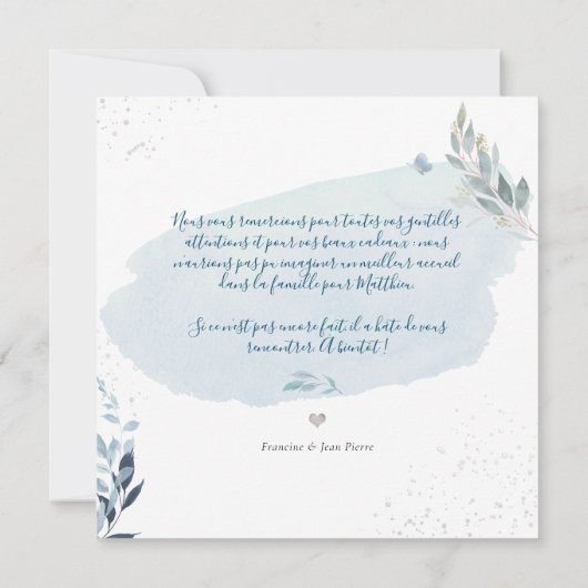 PixDezines Aquarele Faire-part de EnsuranceGarson 招待状 (裏面)