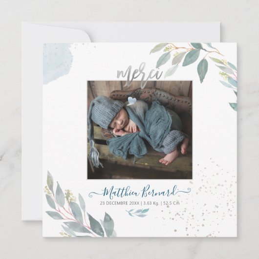 PixDezines Aquarele Faire-part de EnsuranceGarson 招待状 (正面)