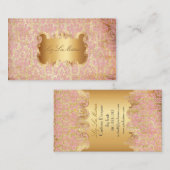 PixDezines arianna damask/フェイクparchment 名刺 (正面/裏面)