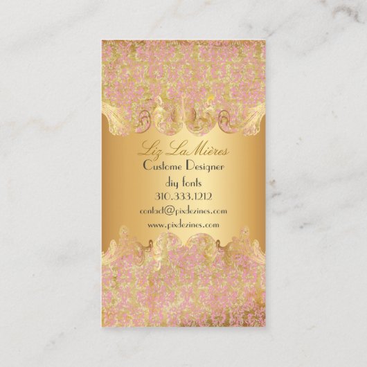 PixDezines arianna damask/フェイクparchment 名刺 (裏面)
