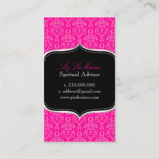 PixDezines Arianna Damask/DIYカラー 名刺 (裏面)