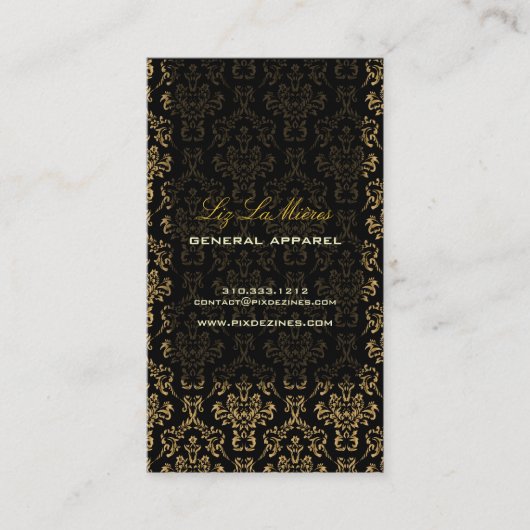 PixDezines Arianna Damask/DIY背景色 名刺 (正面)