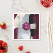 PixDezines Art、モダン赤面ブルゴーニュ結婚ズ スタンダードカクテルナプキン (インサイチュ)