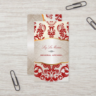 PixDezines augusta damask/red 名刺