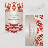 PixDezines augusta damask/red 名刺 (正面/裏面)