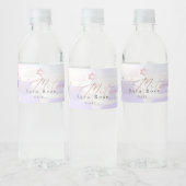 PixDezines Ba（ユダヤ教の）バル・ミツバー、紫の水彩見本 ペットボトルラベル (ボトル)