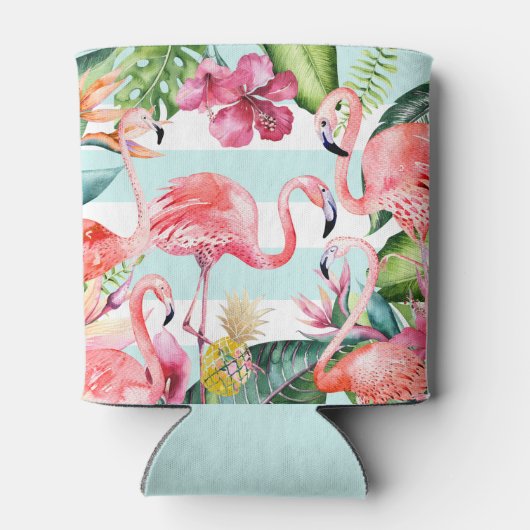 PixDezines Bachelorette Weekend Pink Flamingos DIY 缶クーラー (裏面)