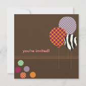 PixDezines Baloons Birthday Party（PixDezines Baloo 招待状 (裏面)