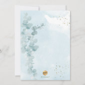 PixDezines Bapteme d'Eucalyptus Rustique Aquarele 招待状 (裏面)