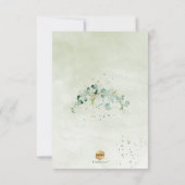 PixDezines Baptême d'Eucalyptus Rustique Aquarelle 招待状 (裏面)